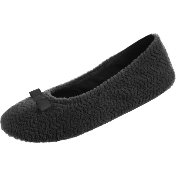 imageisotoner Womens Moisture Wicking and Suede Sole for Comfort Ballet FlatBlack