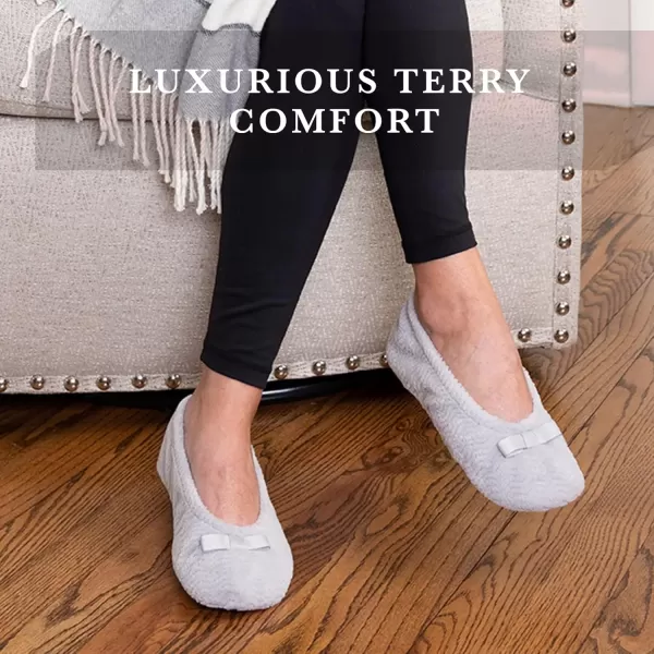 imageisotoner Womens Moisture Wicking and Suede Sole for Comfort Ballet FlatLight Grey