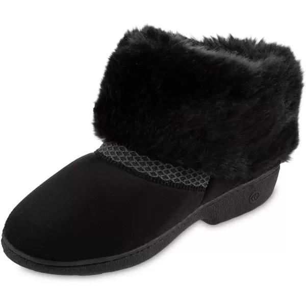 imageisotoner Womens Recycled Microsuede Mallory Boot Slipper with Memory Foam and IndoorOutdoor SoleBlack