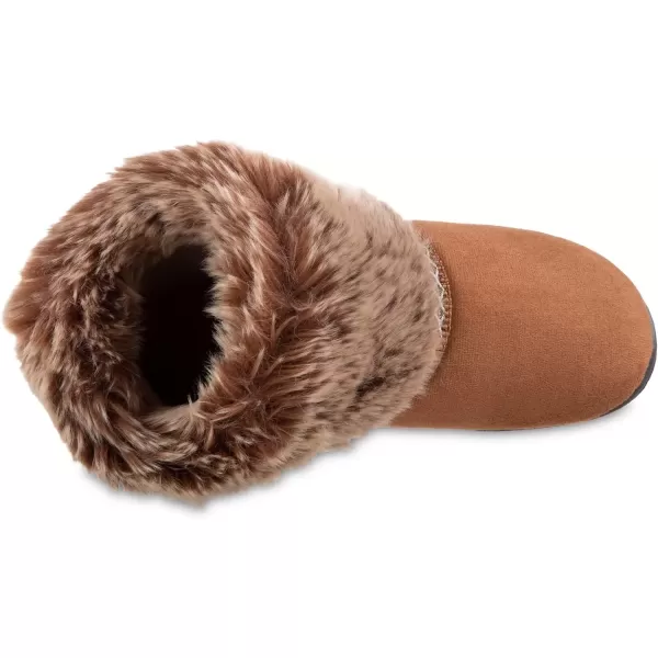 imageisotoner Womens Recycled Microsuede Mallory Boot Slipper with Memory Foam and IndoorOutdoor SoleCognac