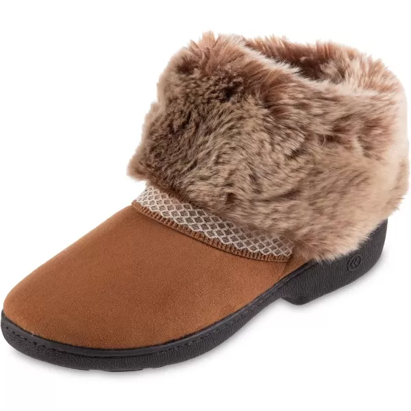 imageisotoner Womens Recycled Microsuede Mallory Boot Slipper with Memory Foam and IndoorOutdoor SoleCognac