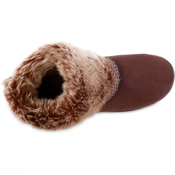 imageisotoner Womens Recycled Microsuede Mallory Boot Slipper with Memory Foam and IndoorOutdoor SoleDark Chocolate