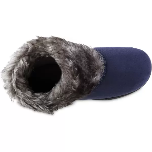 imageisotoner Womens Recycled Microsuede Mallory Boot Slipper with Memory Foam and IndoorOutdoor SoleNavy Blue