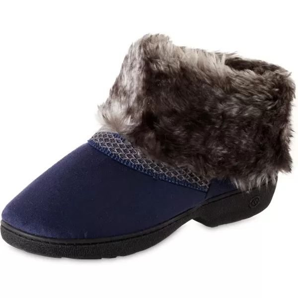 imageisotoner Womens Recycled Microsuede Mallory Boot Slipper with Memory Foam and IndoorOutdoor SoleNavy Blue