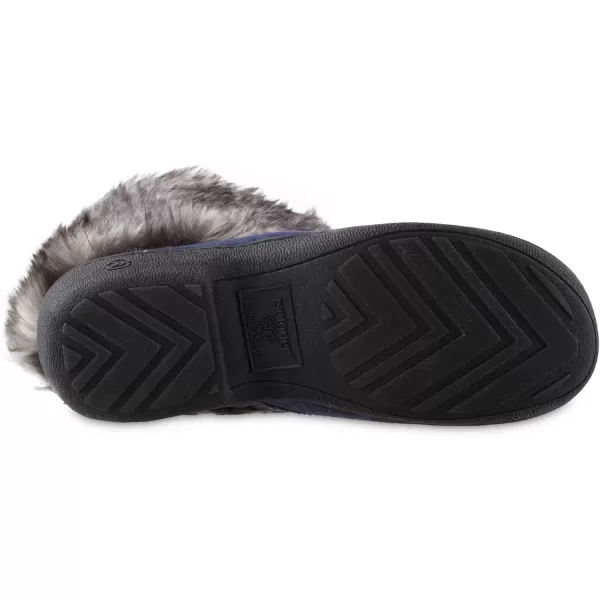 imageisotoner Womens Recycled Microsuede Mallory Boot Slipper with Memory Foam and IndoorOutdoor SoleNavy Blue