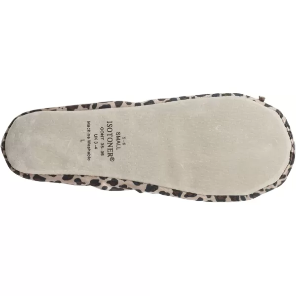 imageisotoner Womens Satin Ballerina Slippers with Classic Ribbon Or Soft Tie Bow and Suede SoleCheetah Soft Tie Bow
