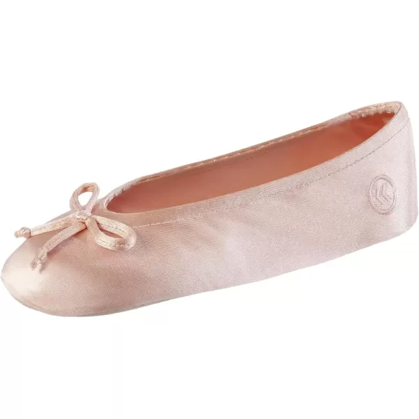 imageisotoner Womens Satin Ballerina Slippers with Classic Ribbon Or Soft Tie Bow and Suede SoleEvening Sand Soft Tie Bow