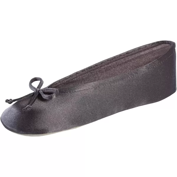 imageisotoner Womens Satin Ballerina Slippers with Classic Ribbon Or Soft Tie Bow and Suede SoleMineral Soft Tie Bow