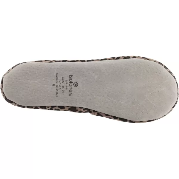 imageisotoner Womens Satin Ballerina Slippers with Classic Ribbon Or Soft Tie Bow and Suede SoleRibbon Bow  Cheetah