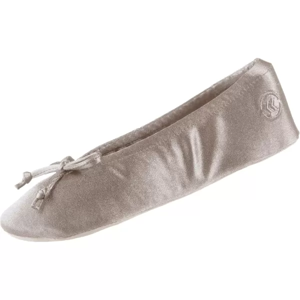 imageisotoner Womens Satin Ballerina Slippers with Classic Ribbon Or Soft Tie Bow and Suede SoleSand Trap Soft Tie Bow