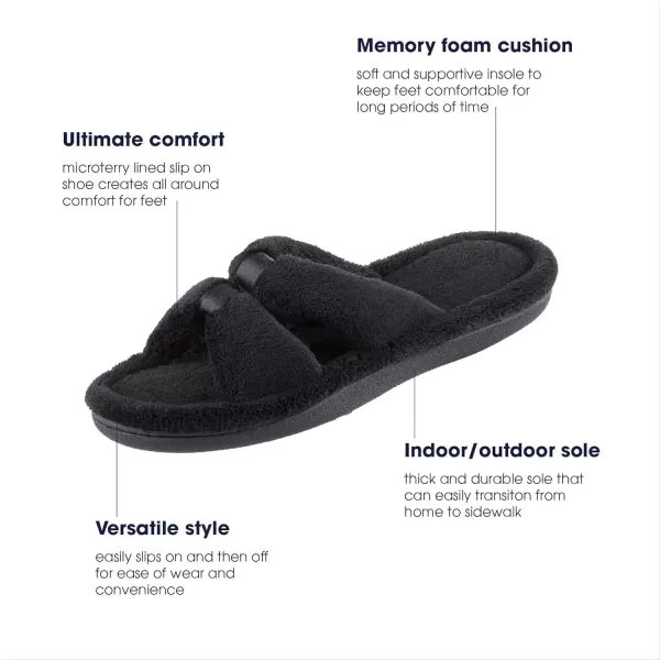 imageisotoner Womens Signature XSlide Slipper Satin Trim with Memory FoamBlack