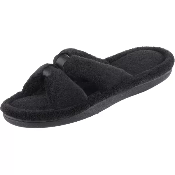 imageisotoner Womens Signature XSlide Slipper Satin Trim with Memory FoamBlack