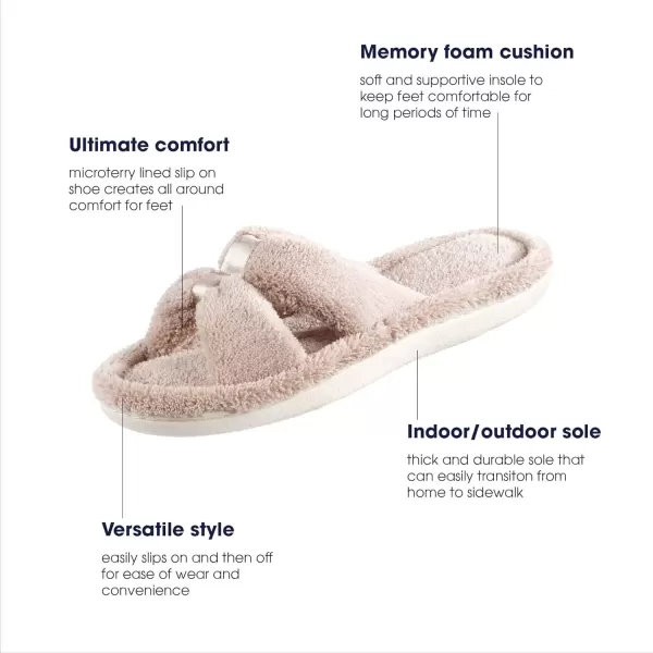 imageisotoner Womens Signature XSlide Slipper Satin Trim with Memory FoamTaupe