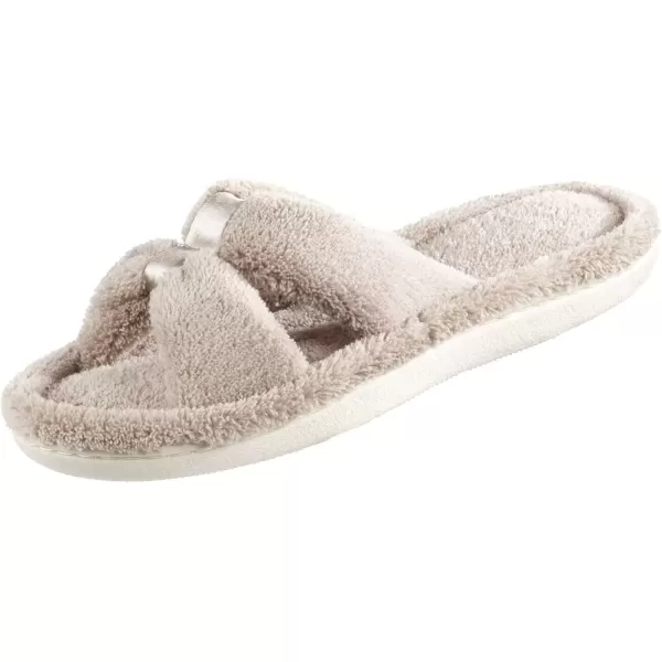 imageisotoner Womens Signature XSlide Slipper Satin Trim with Memory FoamTaupe
