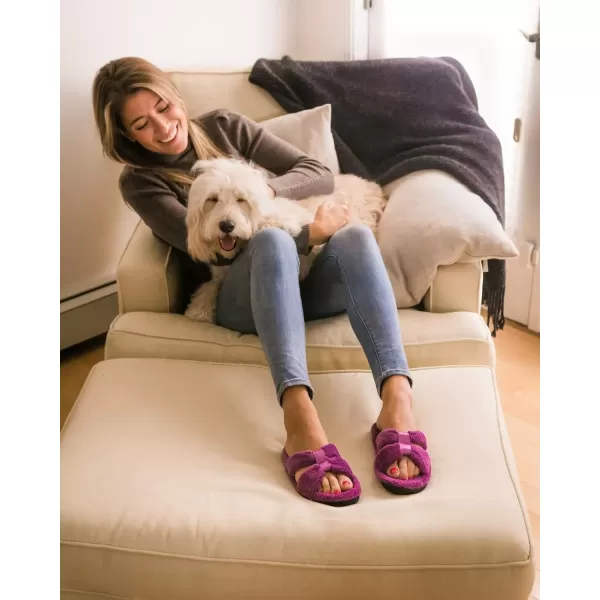 imageisotoner Womens Signature XSlide Slipper Satin Trim with Memory FoamUltraviolet