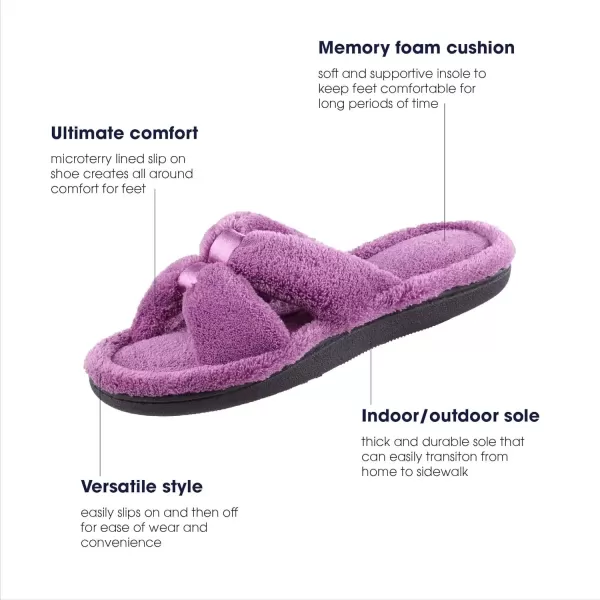 imageisotoner Womens Signature XSlide Slipper Satin Trim with Memory FoamUltraviolet