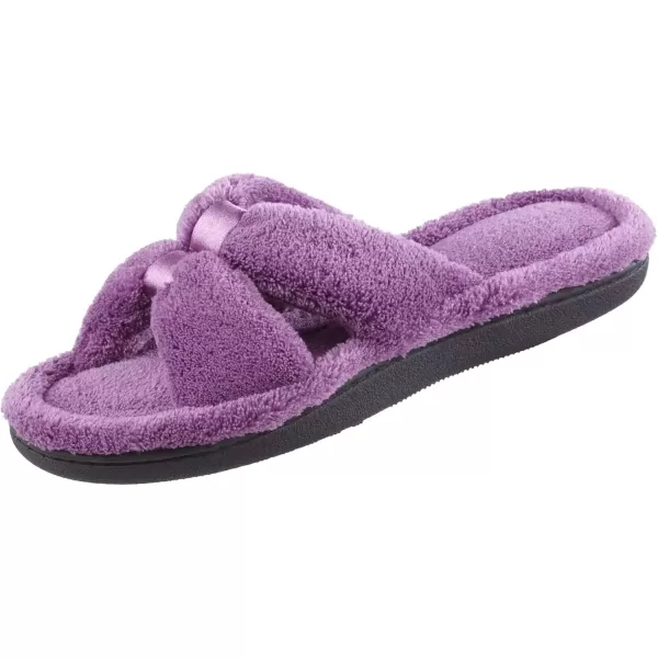 imageisotoner Womens Signature XSlide Slipper Satin Trim with Memory FoamUltraviolet