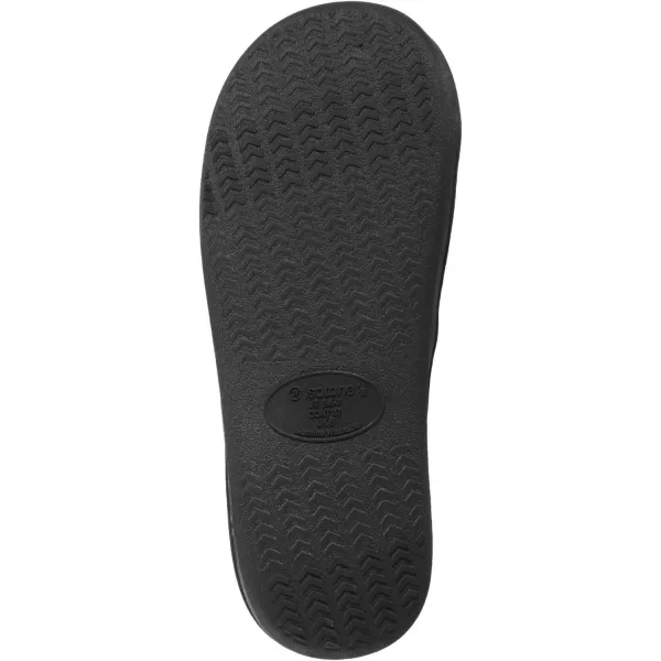 imageisotoner Womens Soft Microterry Wider Width Slide Slippers with Satin Trim and Comfort FootbedBlack