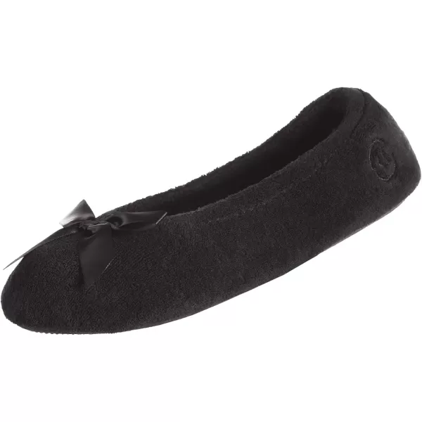 imageisotoner Womens Terry Ballerina Slipper ClogBlack