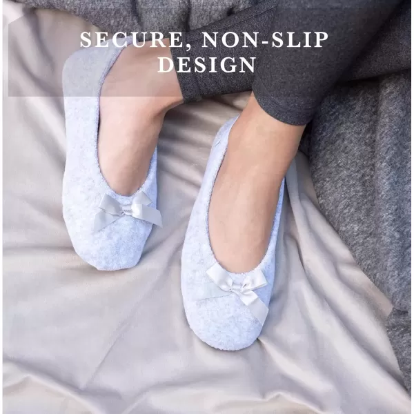 imageisotoner Womens Terry Ballerina Slipper ClogHeather Grey