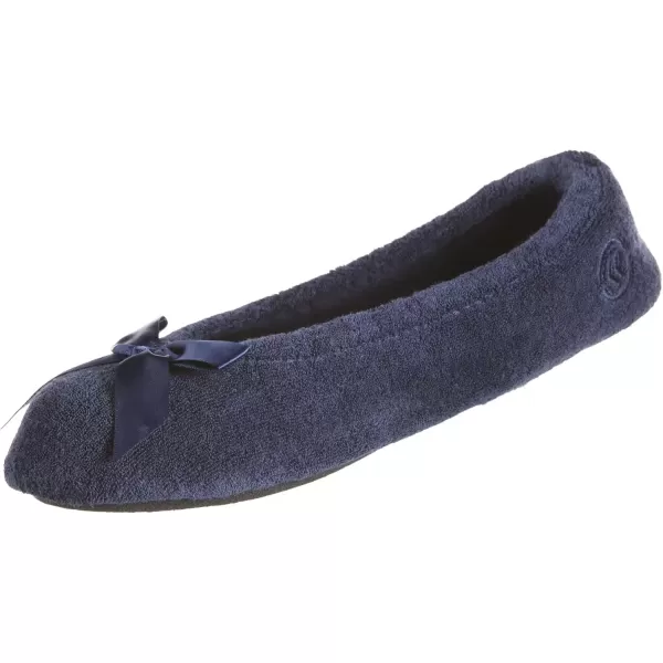 imageisotoner Womens Terry Ballerina Slipper ClogNavy