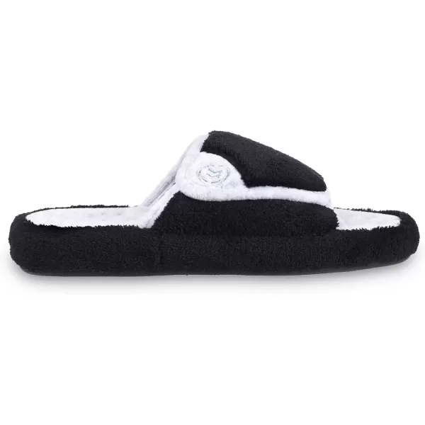 imageisotoner Womens Terry Spa Slip On Slide Slipper with Memory Foam for IndoorOutdoor ComfortBlack