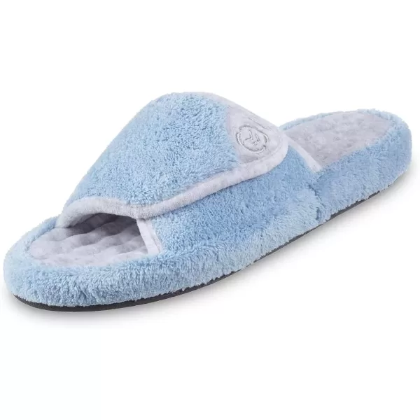 imageisotoner Womens Terry Spa Slip On Slide Slipper with Memory Foam for IndoorOutdoor ComfortBlue Moon