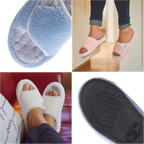imageisotoner Womens Terry Spa Slip On Slide Slipper with Memory Foam for IndoorOutdoor ComfortPetal Pink