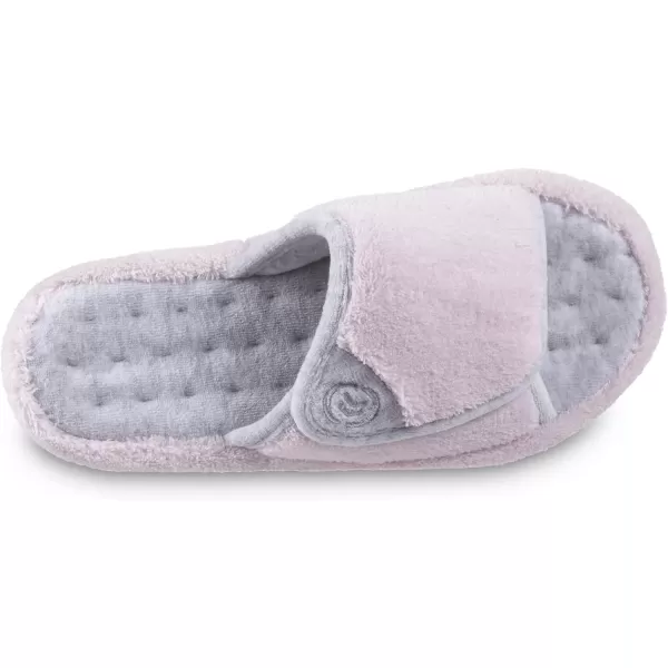imageisotoner Womens Terry Spa Slip On Slide Slipper with Memory Foam for IndoorOutdoor ComfortPetal Pink