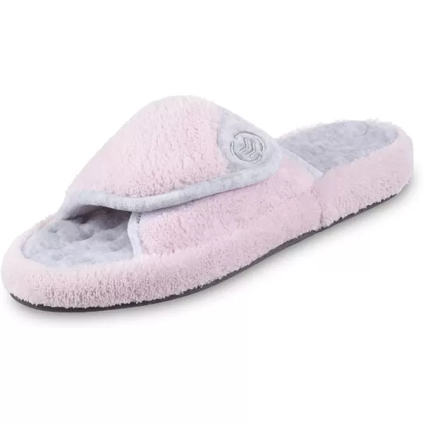 imageisotoner Womens Terry Spa Slip On Slide Slipper with Memory Foam for IndoorOutdoor ComfortPetal Pink