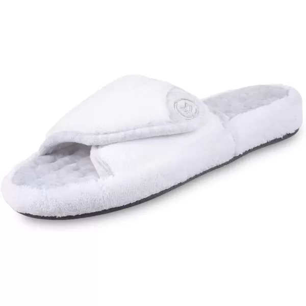 imageisotoner Womens Terry Spa Slip On Slide Slipper with Memory Foam for IndoorOutdoor ComfortWhite