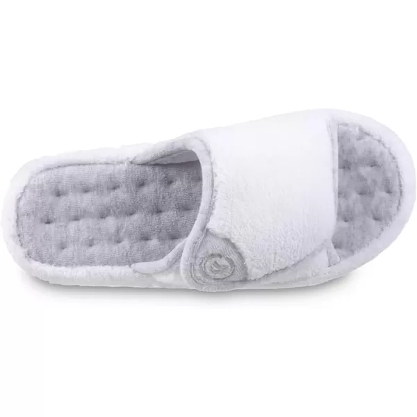 imageisotoner Womens Terry Spa Slip On Slide Slipper with Memory Foam for IndoorOutdoor ComfortWhite