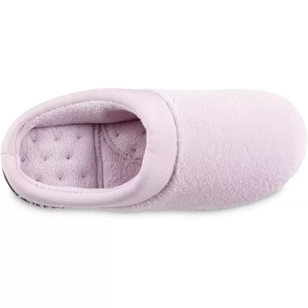 imageisotoner Womens Terry and Satin Slip on Cushioned Slipper with Memory Foam for IndoorOutdoor Comfort Flat SandalsPetal Pink