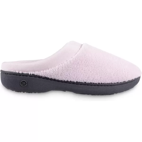 imageisotoner Womens Terry and Satin Slip on Cushioned Slipper with Memory Foam for IndoorOutdoor Comfort Flat SandalsPetal Pink