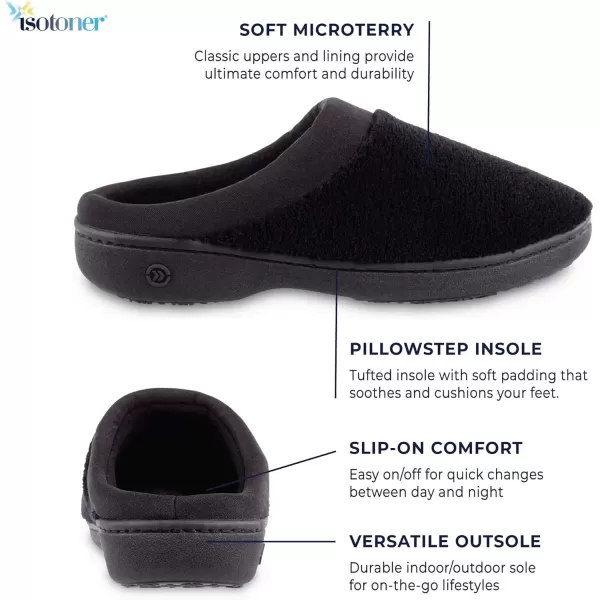 imageisotoner Womens Terry and Satin Slip on Cushioned Slipper with Memory Foam for IndoorOutdoor Comfort Flat SandalsStone