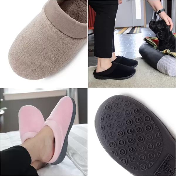 imageisotoner Womens Terry and Satin Slip on Cushioned Slipper with Memory Foam for IndoorOutdoor Comfort Flat SandalsWhite