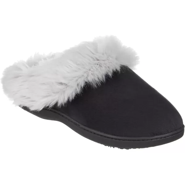 imageisotoner Womens Velour Hoodback Slipper NonSlip Sole IndoorOutdoor Memory Foam Machine WashableBlack