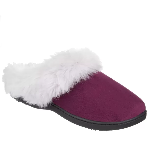 imageisotoner Womens Velour Hoodback Slipper NonSlip Sole IndoorOutdoor Memory Foam Machine WashableBlackberry