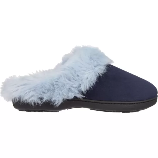 imageisotoner Womens Velour Hoodback Slipper NonSlip Sole IndoorOutdoor Memory Foam Machine WashableNavy Blue