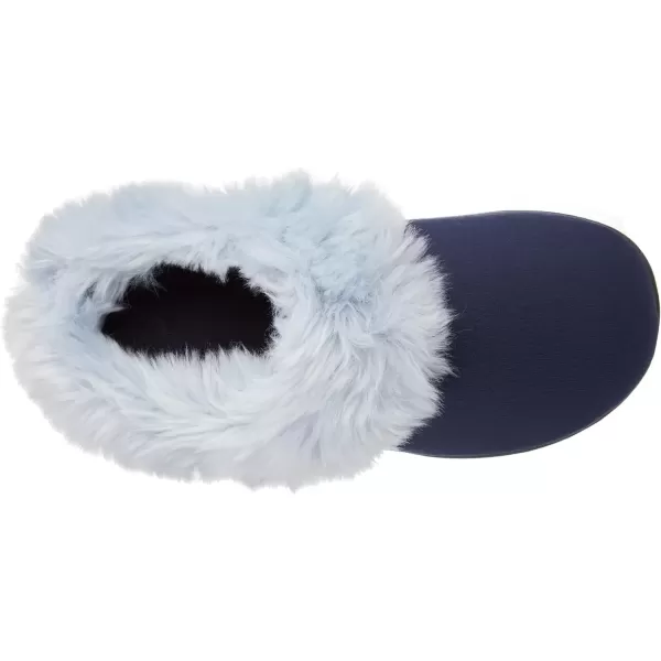 imageisotoner Womens Velour Hoodback Slipper NonSlip Sole IndoorOutdoor Memory Foam Machine WashableNavy Blue