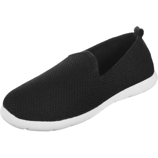 imageisotoner Zenz Mens SlipOn Slippers Lightweight Knit Loafers with A Soft Microterry LiningBlack