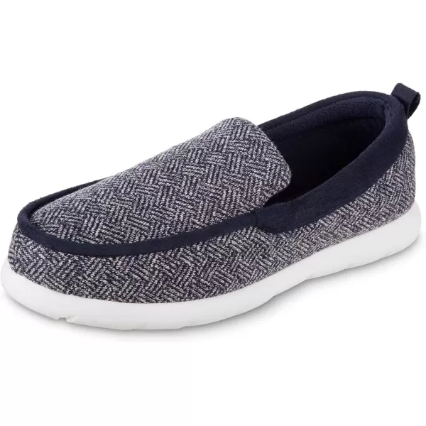 imageisotoner Zenz Mens Sport Knit Moccasin Slipon ShoeHatch Knit  Navy Blue