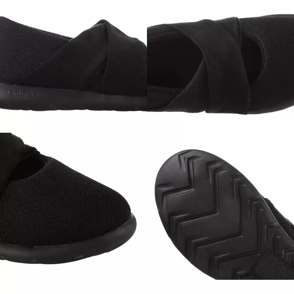 imageisotoner Zenz Womens Ballerina Slippers Lightweight Hatch Knit Fabric with soft strapsBlack