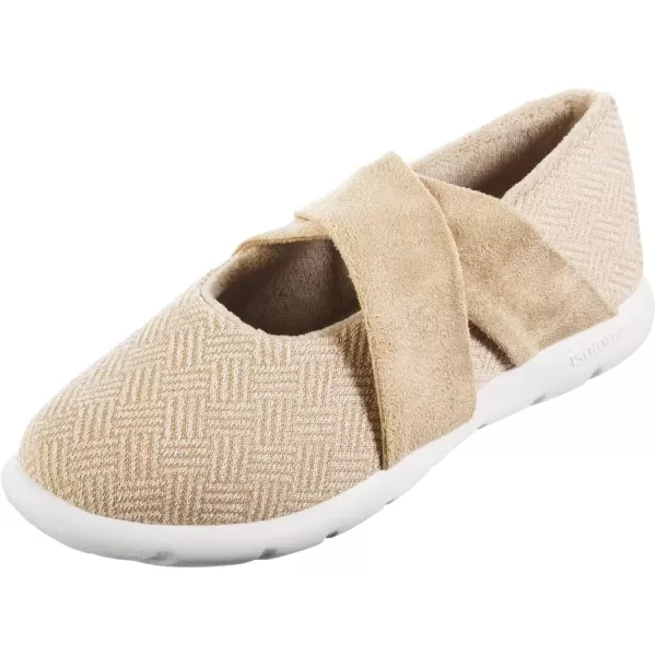 imageisotoner Zenz Womens Ballerina Slippers Lightweight Hatch Knit Fabric with soft strapsSandtrap