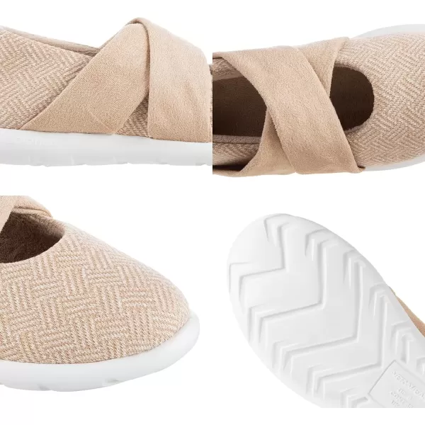 imageisotoner Zenz Womens Ballerina Slippers Lightweight Hatch Knit Fabric with soft strapsSandtrap