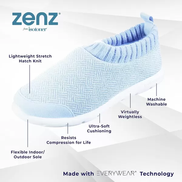 imageisotoner Zenz Womens Slippers Lightweight Hatch Knit SlipOnBlue Fog