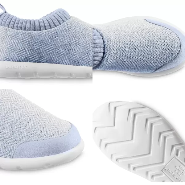 imageisotoner Zenz Womens Slippers Lightweight Hatch Knit SlipOnBlue Fog