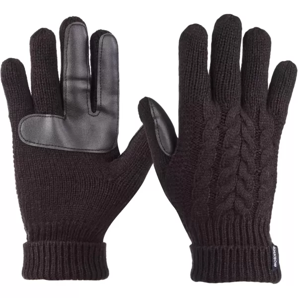 imageisotoner womens Cable Knit Gloves With Touchscreen Palm PatchesBlack