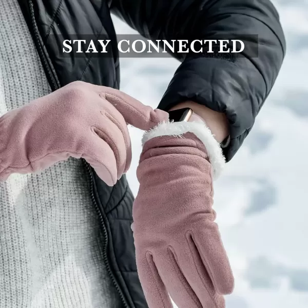 imageisotoner womens Stretch Fleece Gloves With Microluxe Lining and Smart Touch TechnologyChili Recycled and Smartdri