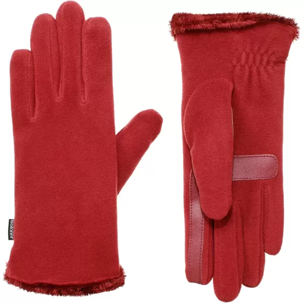 imageisotoner womens Stretch Fleece Gloves With Microluxe Lining and Smart Touch TechnologyChili Recycled and Smartdri